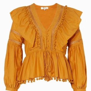 Sea New York Long Sleeve Pom Pom Blouse